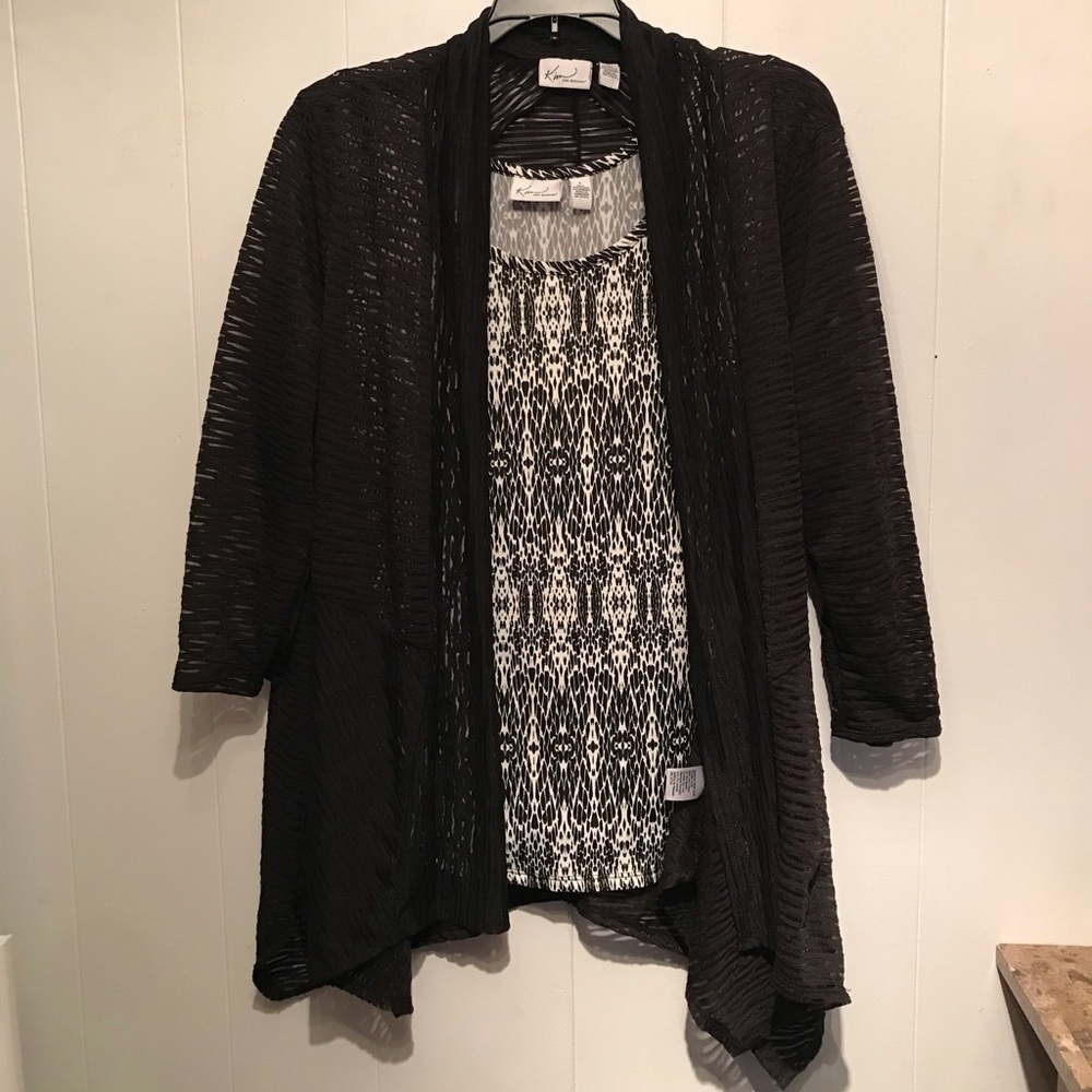 Kim Rogers classic black & white blouse set